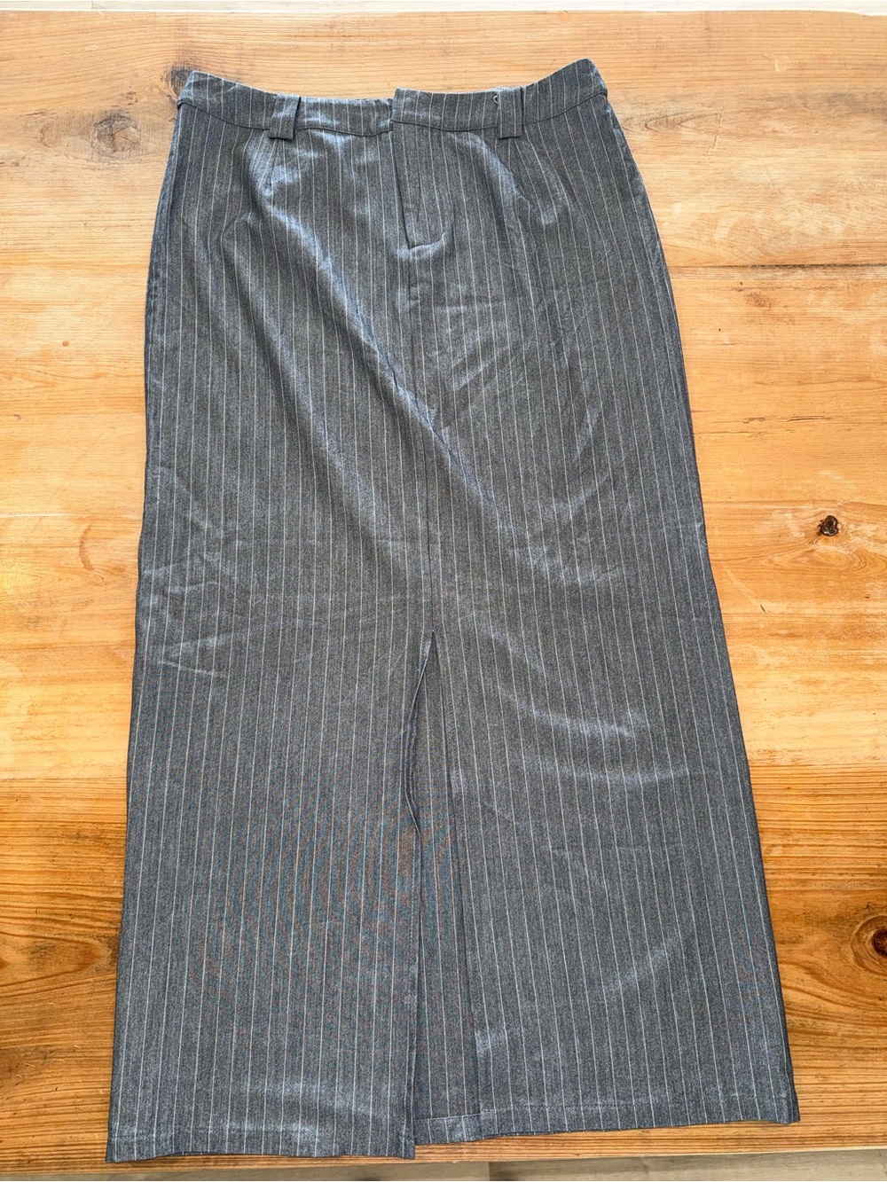 Princess Polly Gray Pinstripe Maxi Skirt Size 8